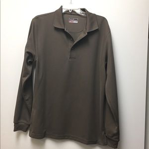 Men’s longsleeve brown polo shirt by grand slam